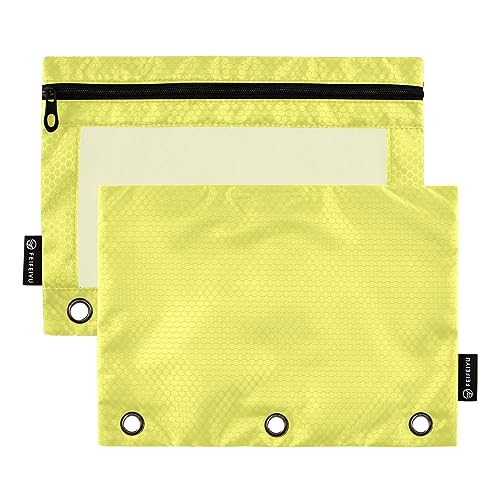 RPLIFE Mustard Pencil Zipper Pouch Clear Binder Pencil Pouch, Thin Pencil Pouch, Zipper Pouch for School, Boys Zipper Pencil Pouch (One Size x 2) von RPLIFE