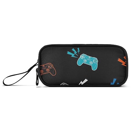 RPLIFE Spieler Orange Blau Gamepad Pen Pencil Case Große Federtaschen mit Reißverschluss Coole Federmäppchen von RPLIFE