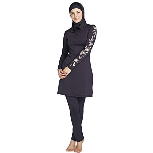 RSSR Dezente muslimische Bademode für Frauen und Mädchen, Schwimmanzug (Hijab/Burkini), Damen, Schwarz, XXXXXL von RSSR
