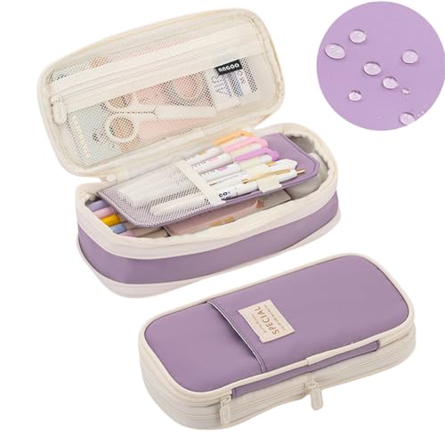 RUDDOG Mäppchen Kawaii Bleistifttasche Große Kapazität Organisator Pen Case Beutel Box Koreanische Mädchen Zurück In Die Schulmaterial-603-Lila-A von RUDDOG