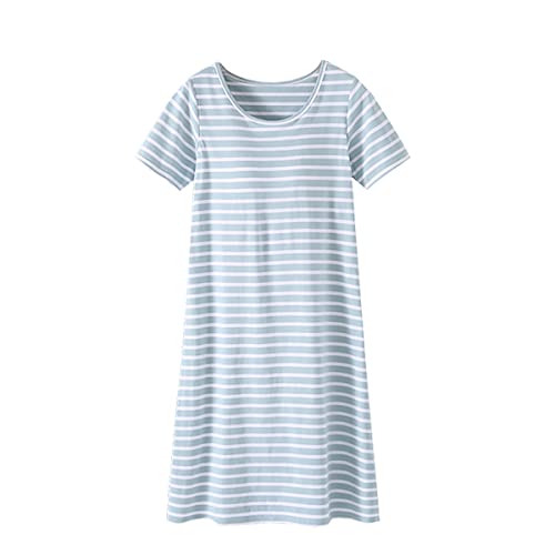 Nachthemd Damen Baumwolle Nachtkleid Ärmellos Nachtwäsche Kurz Rundhals Einfarbige Trägerhemd Kleid Sleepshirt für Sommer Schlafanzug in Übergröße (3#,XL) von RUGAN
