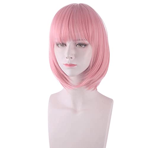 Anime Princess Connect Re:Dive Yui Cosplay Wig Pink Short Hair Heat-resistant Fiber Hair +Wig Cap Halloween Party Girls Women von RUIRUICOS