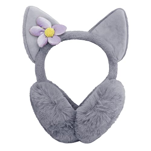 RUIXIA Kinder Ohrenschützer Flauschig Süße Katzenohren Design Winer Warm Ohrenwärmer Kopfbedeckungen Earmuffs Plüsch Ohrenschützer Kälteschutz Warmhalten Accessoire Outdoor für Mädchen Jungen Damen von RUIXIA