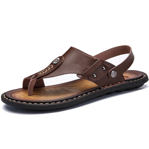 Herrensandalen mit offenem Zeh, Großzehenknochenkorrektur-Sandalen, sportliche verstellbare Riemen Orthesen, Zehentrenner Strand Reisen,Braun,39 von RUIZE