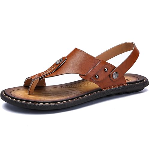 Herrensandalen mit offenem Zeh, Großzehenknochenkorrektur-Sandalen, sportliche verstellbare Riemen Orthesen, Zehentrenner Strand Reisen,Messing,38 von RUIZE