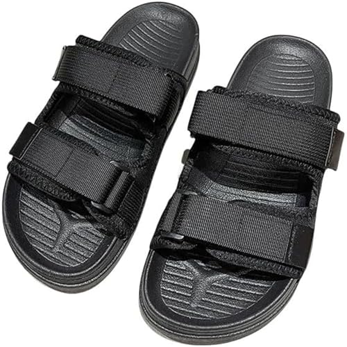 RUIZE Diabetiker-Hausschuhe für Herren und Damen, verstellbare Freizeitschuhe, bequeme Wandersandalen, orthopädische Hausschuhe, geeignet für Outdoor-Sandalen, Schwarz , 37 EU von RUIZE