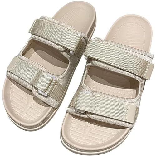 RUIZE Diabetiker-Hausschuhe für Herren und Damen, verstellbare Freizeitschuhe, bequeme Wandersandalen, orthopädische Hausschuhe, geeignet für Outdoor-Sandalen, weiß, 35 EU von RUIZE