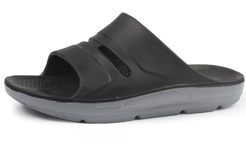 RUIZE Diabetiker-Pantoffeln für Herren, extra große Pantoffeln für den Sommer, für drinnen und draußen, Sportsandalen, stoßdämpfend,Schwarz,38 von RUIZE