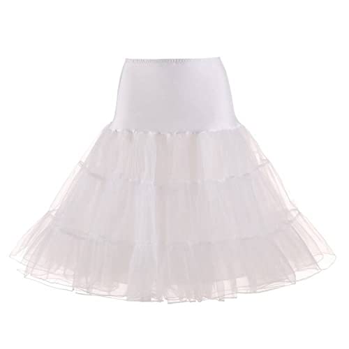 RULTA 50er Jahre Frauen Retro Petticoat Unterrock Vintage A-Linie Crinoline Halb Slips Rockabilly Tutu Rock, elfenbeinfarben, 36 von RULTA