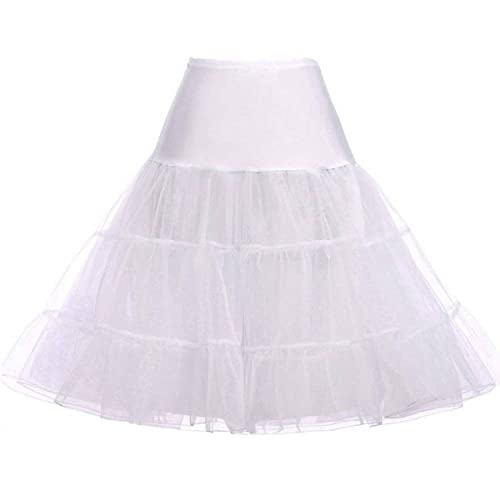 RULTA 50er Jahre Frauen Retro Petticoat Unterrock Vintage A-Linie Crinoline Halb Slips Rockabilly Tutu Rock, weiß, 36 von RULTA