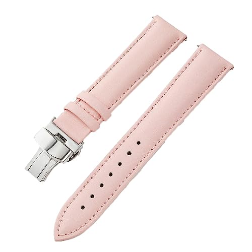 RUNMIND Leder-Uhrenarmband, für Damen und Herren, Schmetterlings-Schnalle, echtes Leder, Ersatz-Uhrenarmbänder, 22 mm, Leder von RUNMIND