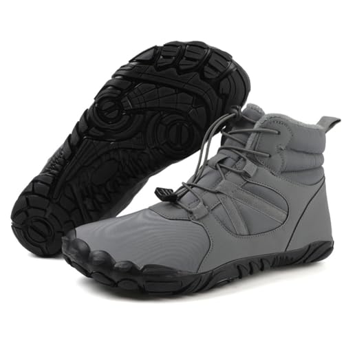 RUYI Barfußschuhe Winter Herren Damen Barfussschuhe Wasserabweisend, Warm Gefüttert Winterschuhe Traillaufschuhe mit rutschfest Sohle & Breiter Zehenbox von RUYI