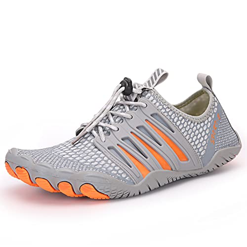 RUYI Unisex Barfußschuhe Damen Herren Traillaufschuhe, Weich Leicht Fitnessschuhe mit rutschfest Sohle & Breiter Zehenbox, Schnell Trocknend Badeschuhe von RUYI