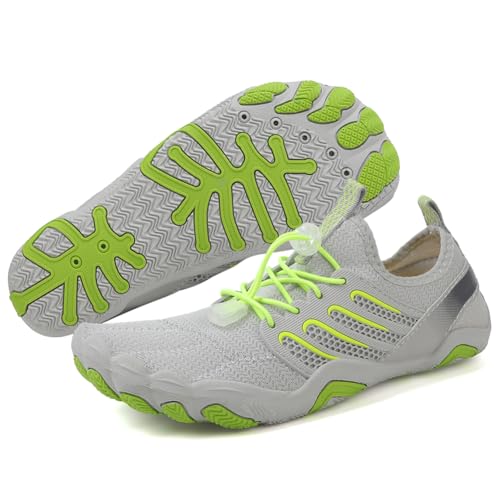 RUYI Unisex Barfußschuhe Damen Herren Traillaufschuhe, Weich Leicht Fitnessschuhe mit rutschfest Sohle & Breiter Zehenbox, Schnell Trocknend Badeschuhe von RUYI