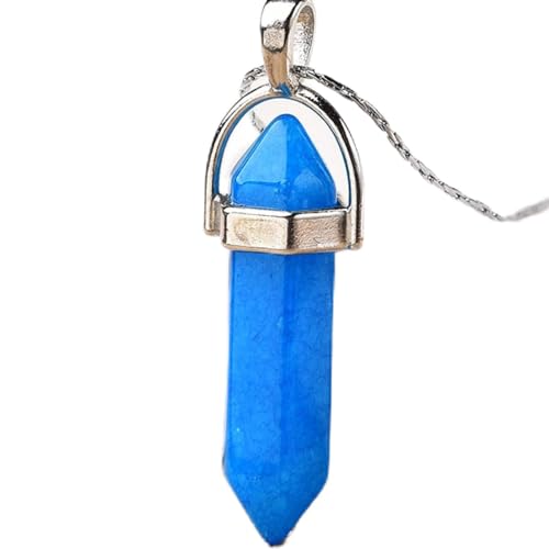 RVBLRDSE natural stone pendant 1 STÜCK Natürlicher Kristall Anhänger Stein Ornamente Probe Schmuck DIY Liebhaber Handarbeit Geschenke for Männer Frauen (Color : Blue Jade, Size : 1pc 1.37-1.57in) von RVBLRDSE