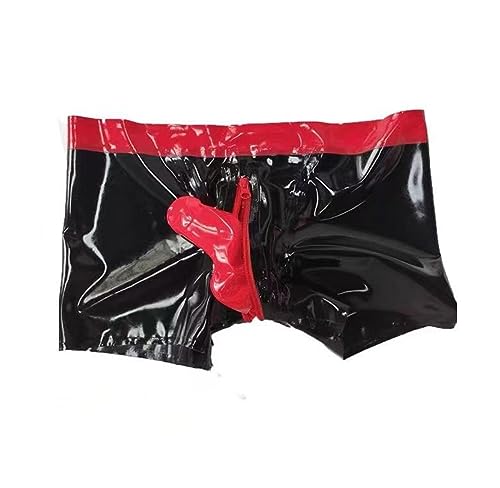 RVLAUGOAA Herren Latex Unterhosen Latex Boxer Shortes,Kurze Hosten Latex Slips Latex Höschen Latex Unterwäsche (6XL) von Rvlaugoaa