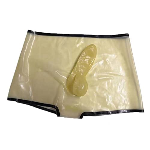 RVLAUGOAA Herren Latex Unterhosen Latex Boxer Shorts Kurze Hosen Latex Slips Latex Höschen Latex Unterwäsche (M) von Rvlaugoaa