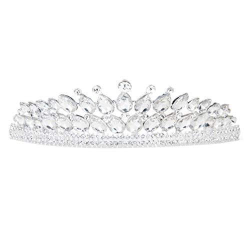 Haarkamm, Kronprinzessin-Tiara, Kamm, Mini-Tiara, Haarspange, Hochzeit, Haarspange für Prinzessin, Party, Gastgeschenk, silberne Tiara (Farbe: Silber, Größe: mittel) (Silber mittel) von RWRAPS