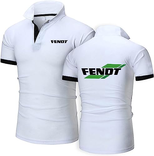 Herren Atmungsaktiv Golf-Poloshirt Für FENDT Print Sommer Kurzarm Baumwolle Poloshirts Casual Sport T-Shirt,A,S von RWRAPS