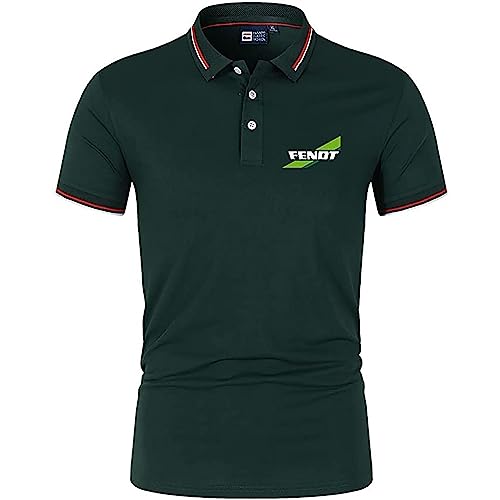 Herren T-Shirt Für FENDT Print Sommer Golf Poloshirt Atmungsaktiv Kurzarm Baumwolle Polo Shirts Casual T Shirt,A,XXL von RWRAPS