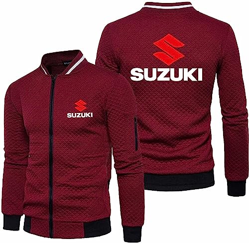 RWRAPS Unisex Reißverschluss Leichte Sweatshirt Für Suzuki Print Herren Fleece Jacke Pullover Langarm Cardigan Tops Frühjahr/Herbst,D,L von RWRAPS