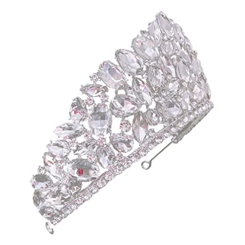 Tiara für Mädchen, Braut-Strasskrone für Hochzeit, Braut-Tiara, Kopfschmuck, silberne Tiara für Frauen von RWRAPS