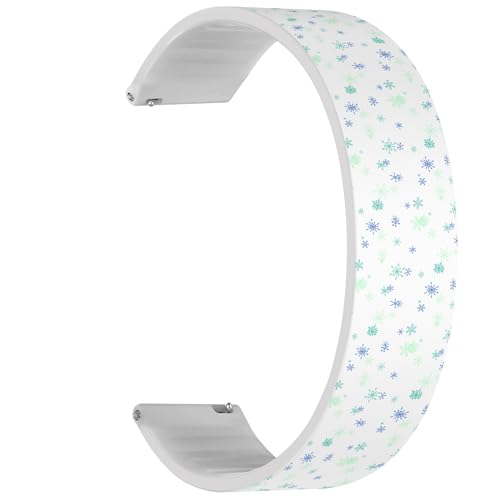 RYANUKA Solo Loop-Armband, kompatibel mit Ticwatch Pro 3 Ultra GPS/Pro 3 GPS/Pro 4G LTE/E2/S2 (Snowflakes Christmas Pretty), Schnellverschluss, 22 mm, dehnbares Silikonband, Zubehör, Silikon, Kein von RYANUKA