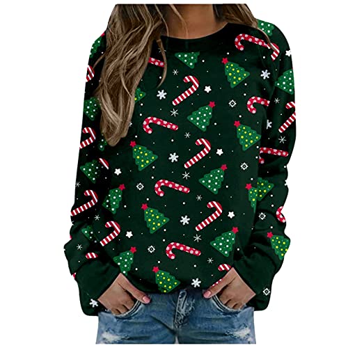 RYTEJFES Damen Sweatshirt Ohne Kapuze Ugly Christmas Sweater Herren Langarmshirt Damen Baumwolle Damenpullover Langarm Herbst Damen Langarmshirt Modische Hoodies & Sweatshirts Damen Pullover von RYTEJFES