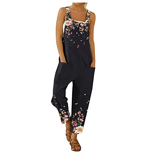 Overall Damen Elegant Sommer Beige Langarm Kuschelig 7/8 Länge Strand Locker Baumwolle Jeans Jumpsuit Sexy Xxl Arbeitskleidung Festlich Lässiger Onesie Hosenanzug Streetwear Jumpsuit Latzhose Romper A von RYTEJFES