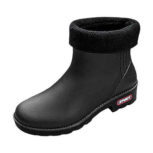 RYTEJFES Gummistiefel 41 Schwarz Kurz Weiß Rain Boots Wasserdicht Leichte Regenstiefel Gummistiefel mit Blockabsatz Gefüttert Stiefeletten Braun 38 Regen Stiefeletten Chelsea 41 Regenstiefeletten von RYTEJFES