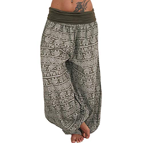 RYTEJFES Haremshose Frauen Lang Pluderhose Lang Hose Sommer Große Größe Sporthose Casual Locker Sommerhose Hohe Taille Pumphose Schlupfhose Weites Bein Strandhosen Freizeithosen für Yoga von RYTEJFES