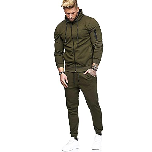 RYTEJFES Herren Trainingsanzug Jogginganzug Sportanzug Jogging Anzug Hoodie-Sporthose Jogging-Anzug Trainings-Anzug Jogging-Hose Kapuzenpullover mit Reißverschluss + Sporthose Tracksuit Set von RYTEJFES