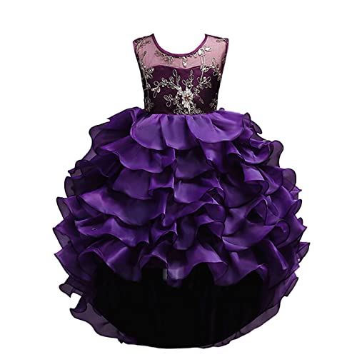 RYTEJFES Mädchen Kleider Hochzeit 92 Weiß 140 Blau 128 146 Grün 98 Lila Sommerkleid Blumen Babykleidung Prinzessin Kostüm Kleid Für Blumenkleider Festliches Festlich Baby Kleidung 98 von RYTEJFES