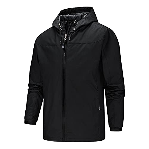 RYTEJFES Windbreaker Herren Sommer - Bomberjacke Herren Schwarz Sommer Dünn Winter Navy Blau Weiß Grau Leicht 5XL Regenjacke Windbreaker Regenmantel Jacke Fahrradjacke Regenponcho Windjacke L von RYTEJFES