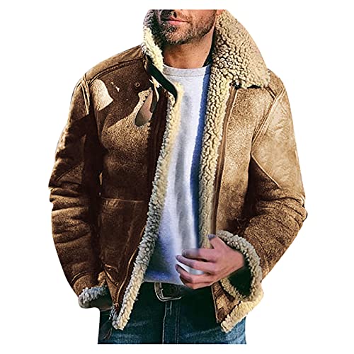 RYTEJFES Winterjacke Herren: Herren Bikerjacke Pelz Jacken Für Herren Winter Bomberjacke Stoff Herren Winterjacke Mit Fell Parka Jacke Jungen Jagdjacke Herren Winterjacke Trachtenjacke Funktionsjacke von RYTEJFES