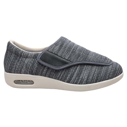 RZYW Herren Diabetiker Schuhe Herren Klettverschluss Schuhe Orthopädische Turnschuhe für Damen Diabetiker-Wanderschuhe Mesh Atmungsaktiv Sandals Air Cushion,Dark Gray,39 EU von RZYW