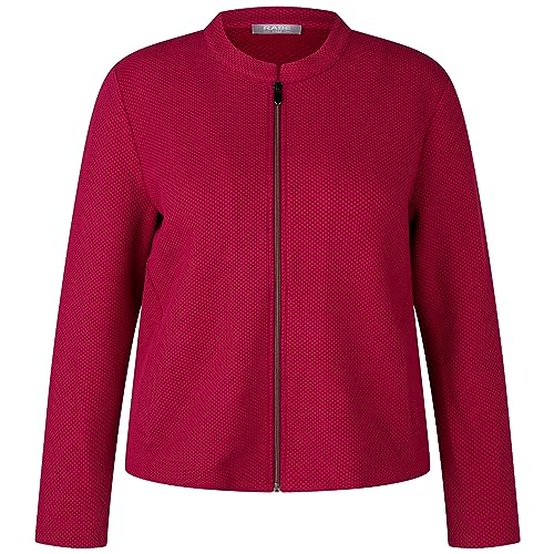 Rabe Damen Strickjacke mit Waffelmuster Hibiskus rot - 48 von Rabe