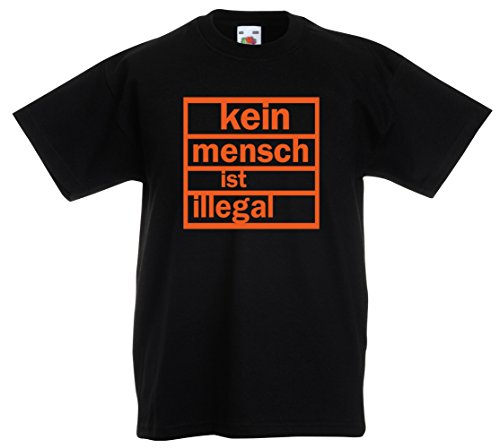 KEIN Mensch IST ILLEGAL Kinder-Shirt Black von Racker-n-Roll