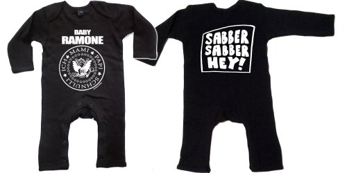 Racker-n-Roll Baby Ramone Rompasuit Black Strampler schwarz, Größe 68 von Racker-n-Roll