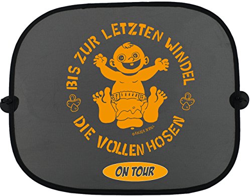 Racker-n-Roll DIE VOLLEN HOSEN ON TOUR Orange Auto Sonnenschutz für Kinder von Racker-n-Roll