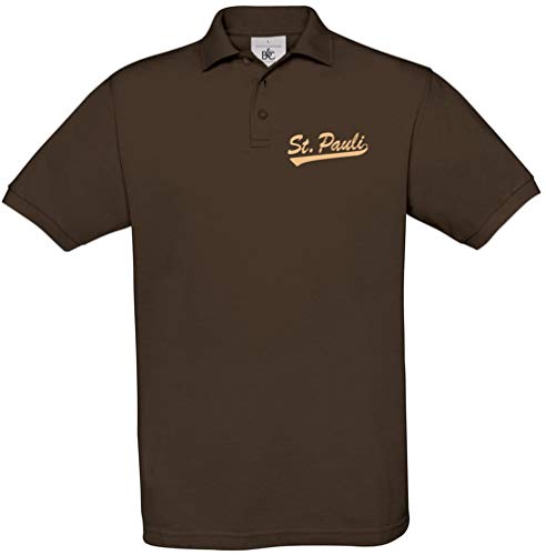 Racker-n-Roll ST. Pauli Creme Print Poloshirt, braun von Racker-n-Roll