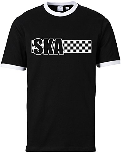 SKA Ringer T-Shirt schwarz/weiß von Racker-n-Roll