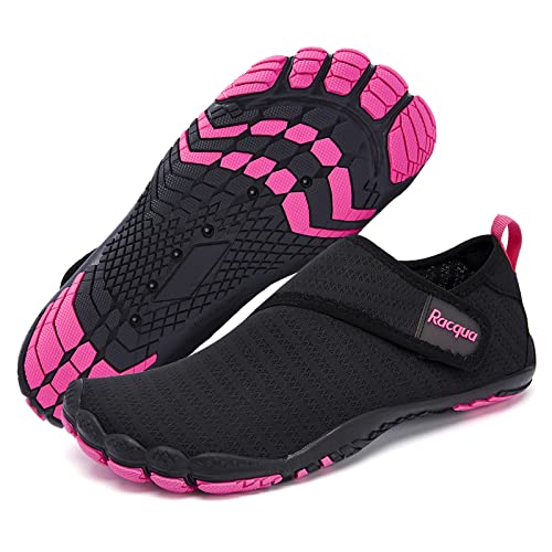 Racqua Wasserschuhe Herren und Damen Badeschuhe Schwimmen Schwimmschuhe Aquaschuhe beachies Schwarz/Rose35 von Racqua