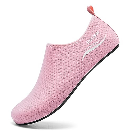 Racqua Wasserschuhe seeigelfest Damen/Herren Schwimmschuhe Aquaschuhe Strandschuhe für steinstrand Rosa 40-41 von Racqua