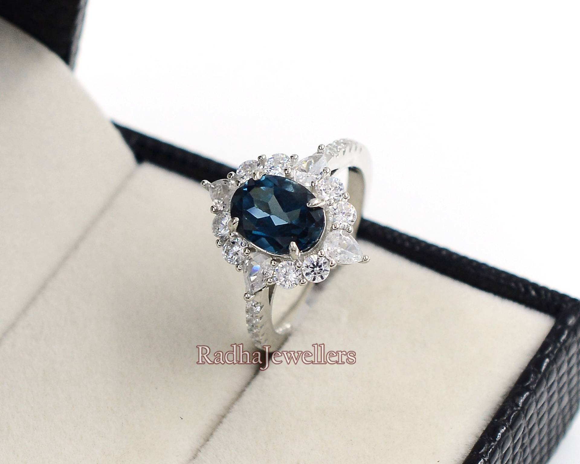 Natürliche London Blauer Topas Ring, 925 Sterling Silber Dezember Geburtsstein, Schmuck, Hochzeit Frauen Geschenk Für Frau von RadhaJewellers