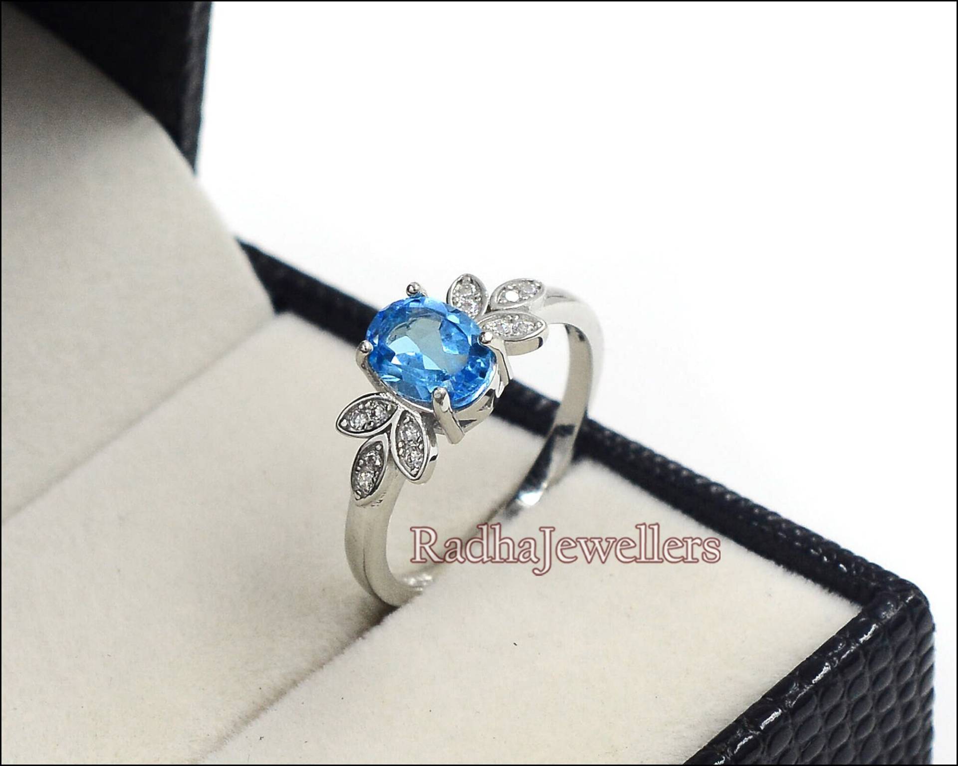 Natürlicher Schweizer Blautopas Ring, 925 Sterling Silber, Solitär Dezember Geburtsstein, Prong Edelstein Frauen Geschenk Für Sie von RadhaJewellers