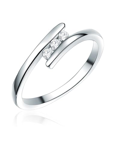 Rafaela Donata Damen Bandring aus 925/- Sterling Silber Zirkonia Brillantschliff von Rafaela Donata