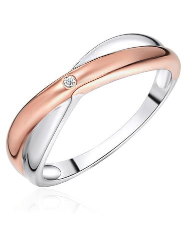 Rafaela Donata Damen Ring Sterling Silber rosevergoldet/rhodiniert Diamant von Rafaela Donata