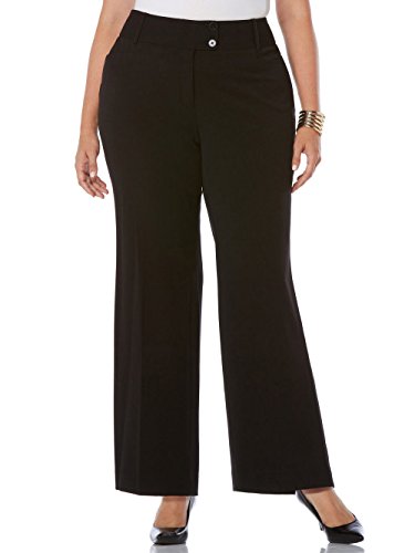 Rafaella Damen Übergröße Curvy Fit Gabardine Bootcut Kleid Hose 42-50, Schwarz, 22W Rafaella Damen Übergröße Curvy Fit Gabardine Bootcut Kleid Hose 42-50, Schwarz, 22W von Rafaella