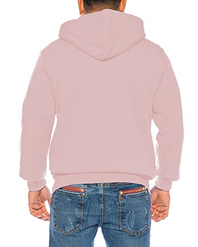 Raff & Taff Herren Zipper Hoodies Kapuzenjacke Sweatjacke Übergangsjacke Jacke Basic Schlicht bis 10XL (RT-H-404-Rosa-10XL) von Raff&Taff